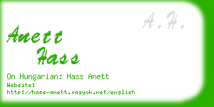 anett hass business card